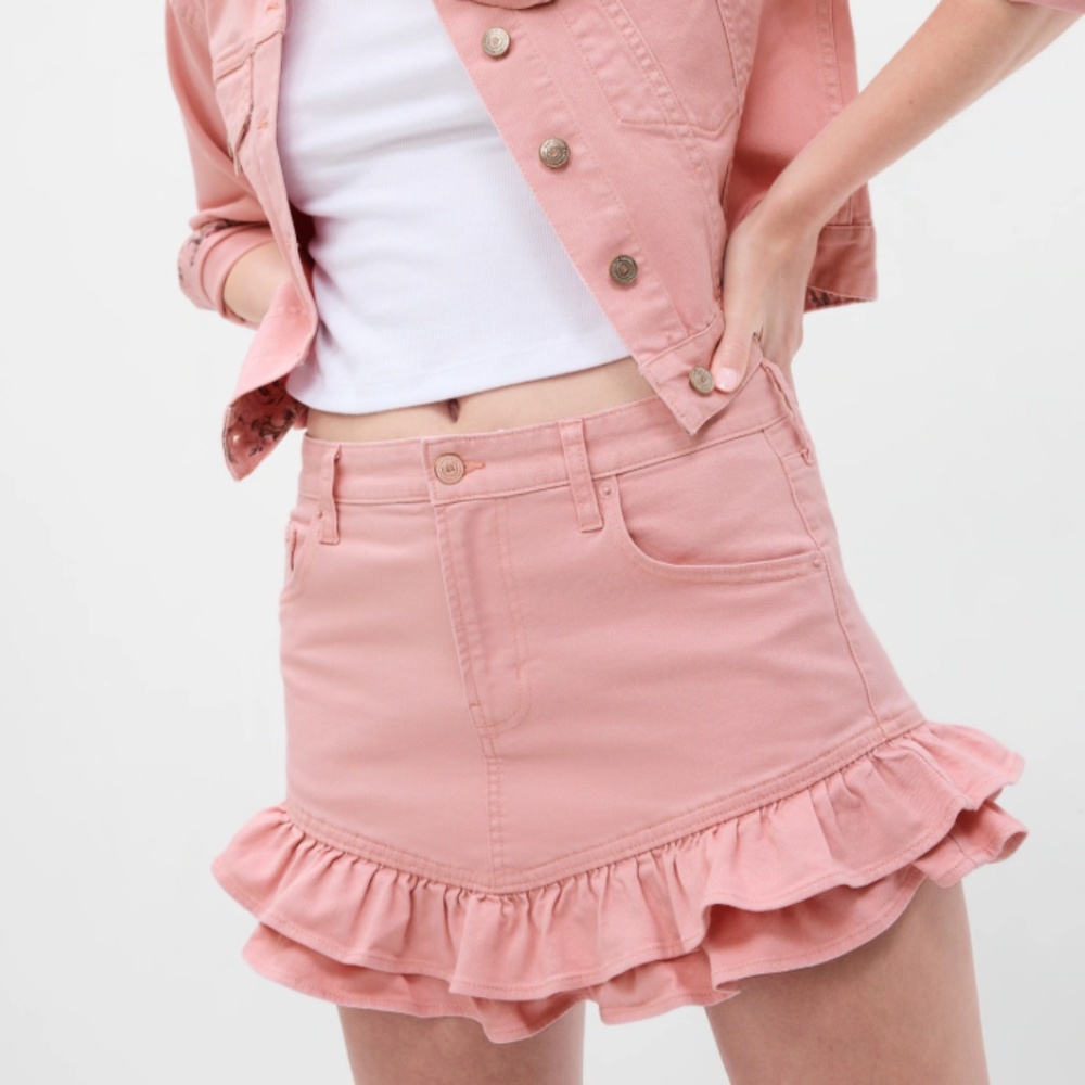 Gap × LoveShackFancy Denim Mini Skirt (size 27)